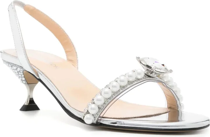 Diamond Of Elizabeth 55mm metallic sandals - Image 2