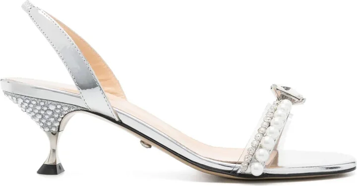Diamond Of Elizabeth 55mm metallic sandals
