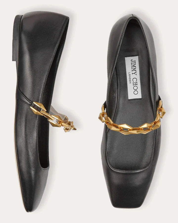 Diamond Tilda Embellished Leather Flat - Image 3