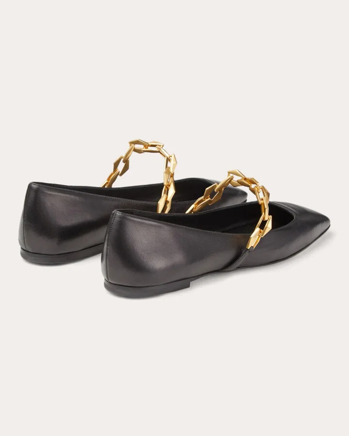 Diamond Tilda Embellished Leather Flat - Image 4