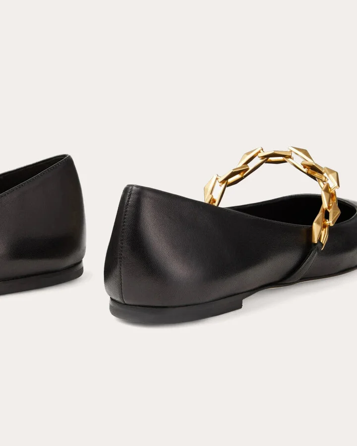 Diamond Tilda Embellished Leather Flat - Image 5