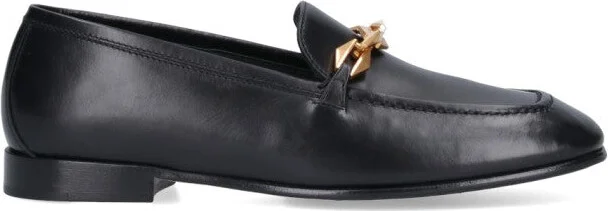 Diamond Tilda" Loafers In Black Hammered Leather