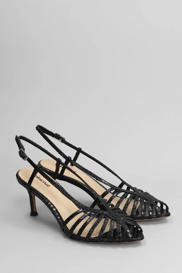 Diana 65 Sandals In Black Leather - Image 2