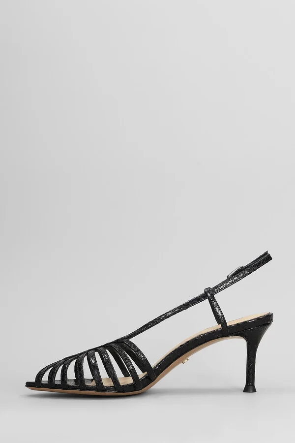 Diana 65 Sandals In Black Leather - Image 3