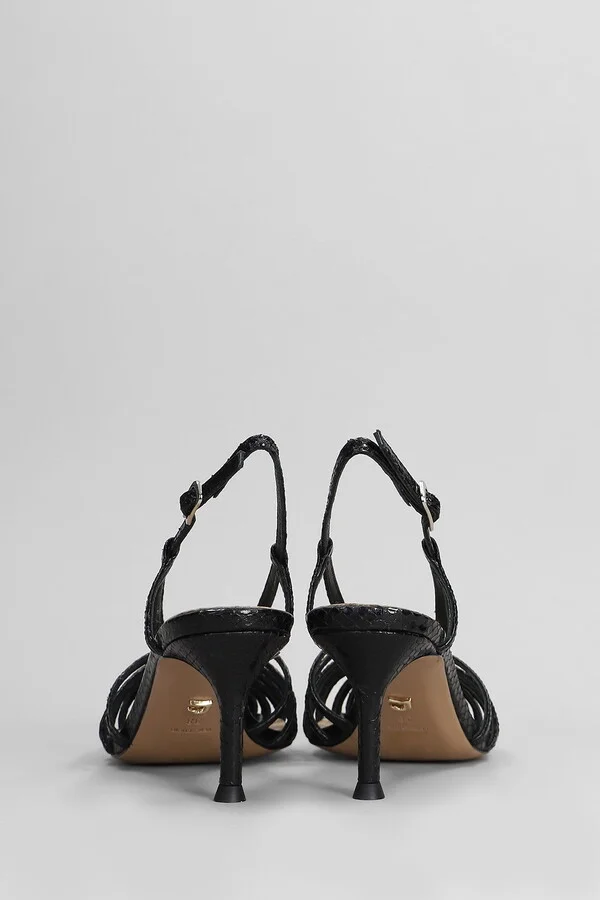 Diana 65 Sandals In Black Leather - Image 4