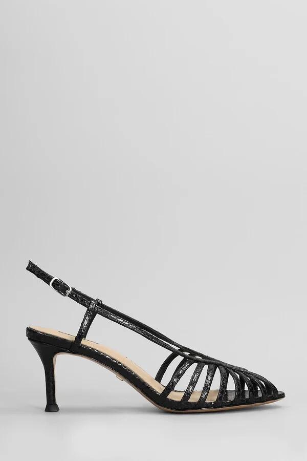 Diana 65 Sandals In Black Leather