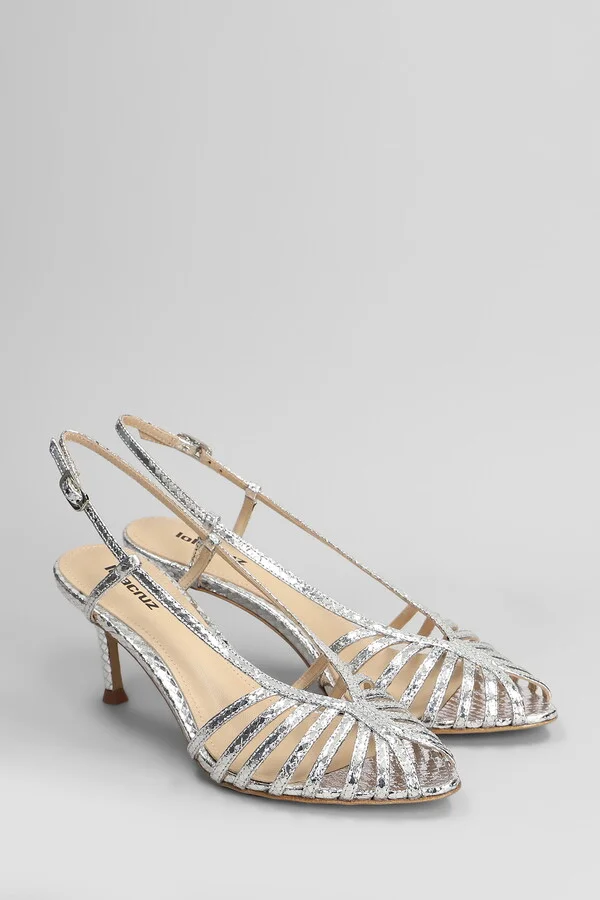 Diana 65 Sandals In Silver Leather - Image 2