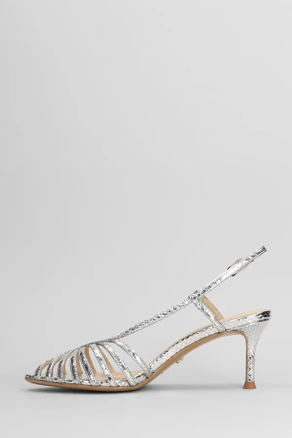Diana 65 Sandals In Silver Leather - Image 3