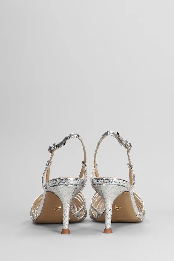 Diana 65 Sandals In Silver Leather - Image 4