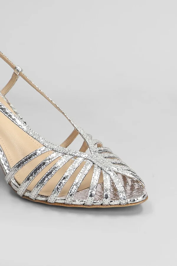 Diana 65 Sandals In Silver Leather - Image 5