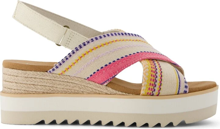 Diana Crossover Fuchsia Stripes Wedge Sandal