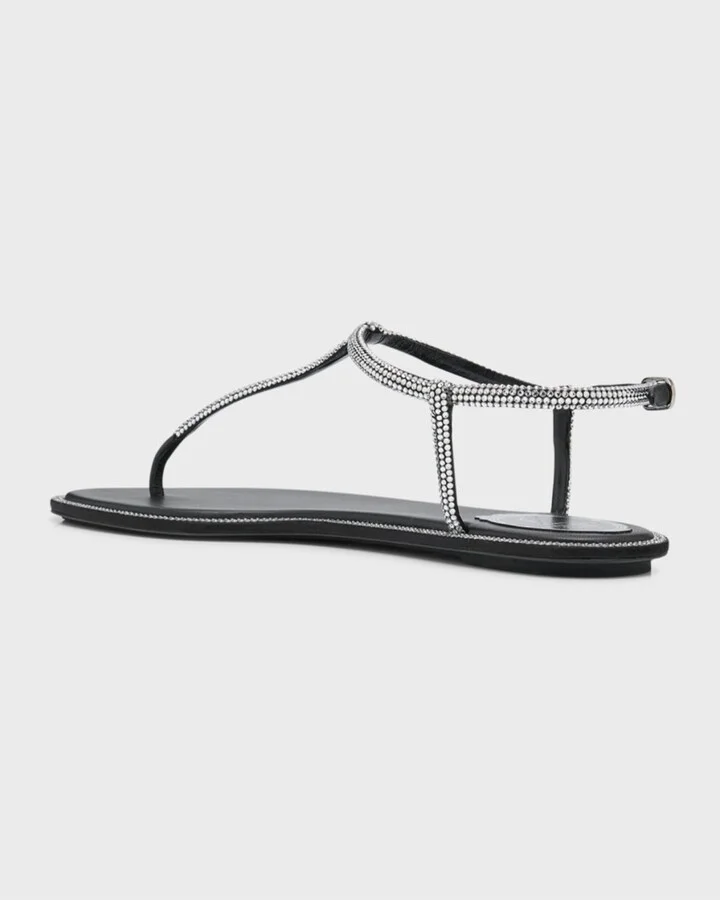 Diana Crystal T-Strap Flat Sandals - Image 3