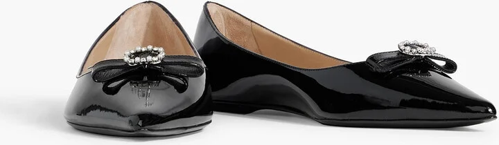 Diana embellished patent-leather point-toe flats - Image 2
