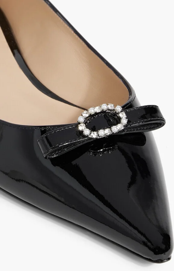 Diana embellished patent-leather point-toe flats - Image 4