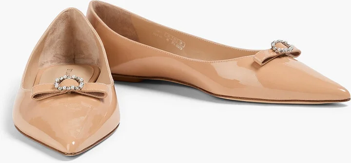 Diana embellished patent-leather point-toe flats - Image 5