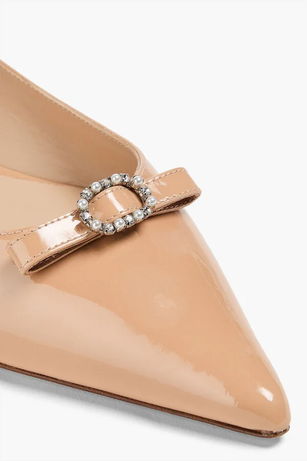 Diana embellished patent-leather point-toe flats - Image 7