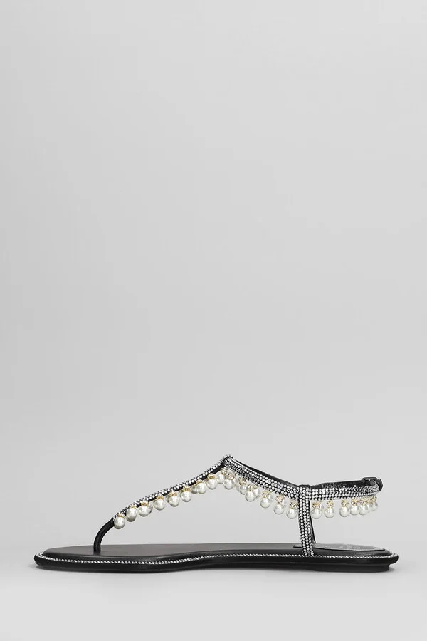 Diana Flats In Black Leather - Image 3