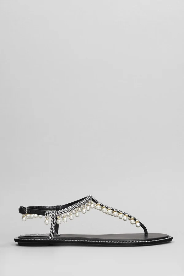 Diana Flats In Black Leather