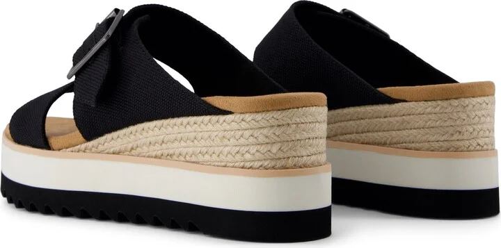 Diana Mule Buckle Wedge Sandal Heavy Canvas - Image 5