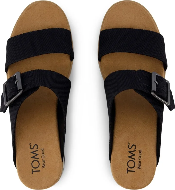 Diana Mule Buckle Wedge Sandal Heavy Canvas - Image 6