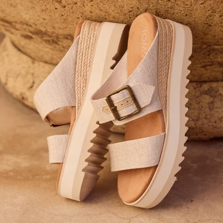 Diana Mule Buckle Wedge Sandal Natural Yarn Dye - Image 3