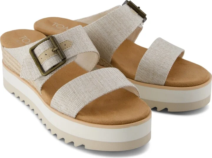 Diana Mule Buckle Wedge Sandal Natural Yarn Dye - Image 4