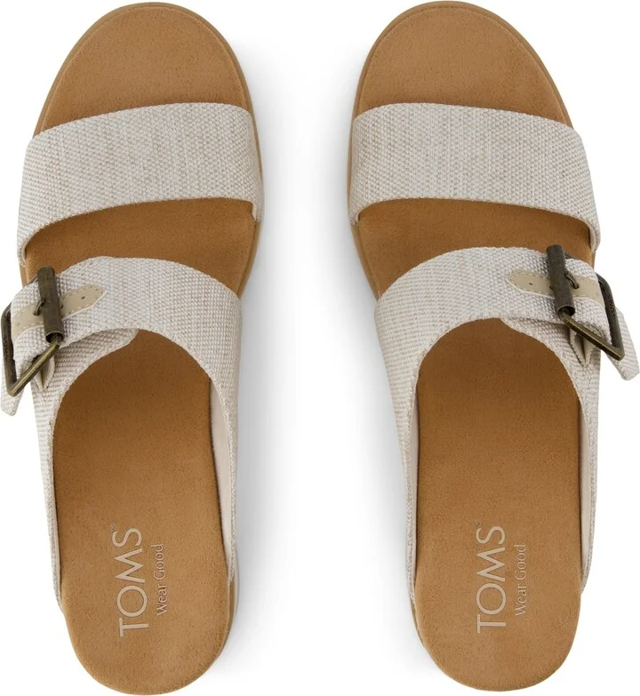 Diana Mule Buckle Wedge Sandal Natural Yarn Dye - Image 6
