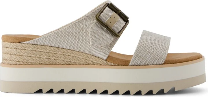 Diana Mule Buckle Wedge Sandal Natural Yarn Dye