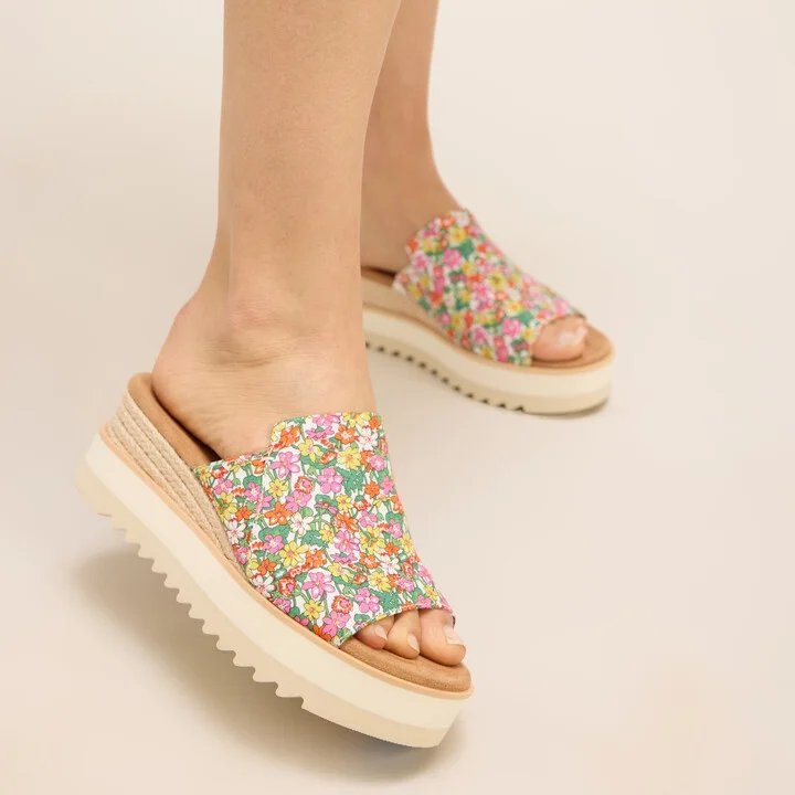 Diana Mule Roses Liberty Print Wedge Sandal - Image 2