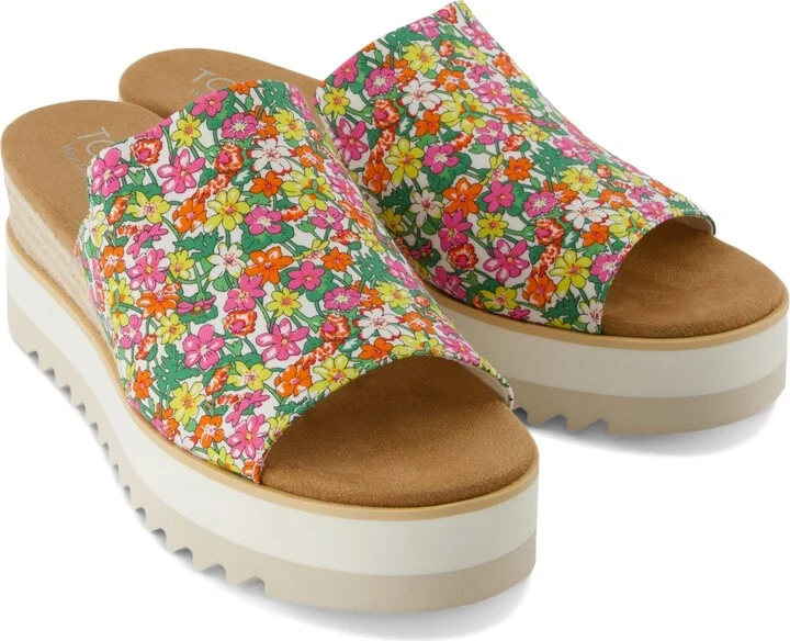 Diana Mule Roses Liberty Print Wedge Sandal - Image 3