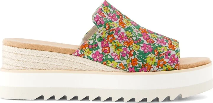 Diana Mule Roses Liberty Print Wedge Sandal