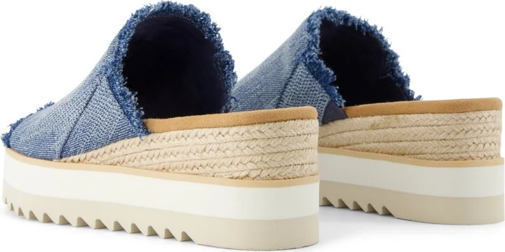 Diana Mule Wedge Sandal Dark Sky Textured Denim - Image 4