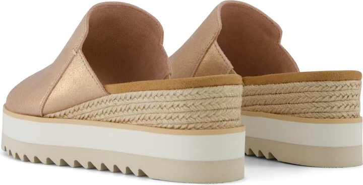 Diana Mule Wedge Sandal Pale Rose Metallic Suede - Image 3