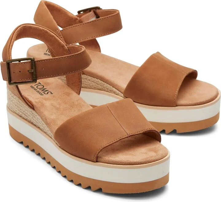 Diana Tan Leather Wedge Sandal - Image 5