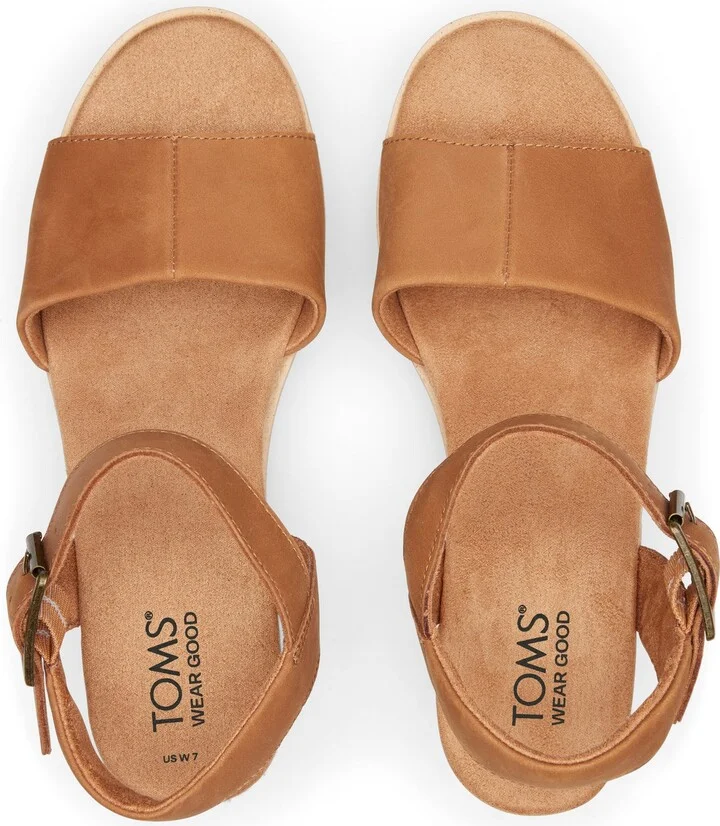 Diana Tan Leather Wedge Sandal - Image 7