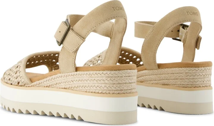 Diana Wedge Sandal Champagne Metallic Basket Weave - Image 4
