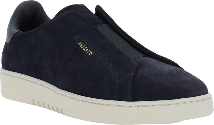 'dice' Blue Low Top Laceless Sneakers With Logo Lettering On The Side In Suede Man - Image 2