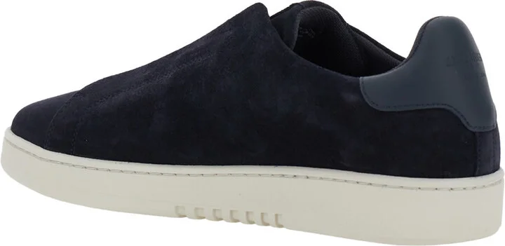 'dice' Blue Low Top Laceless Sneakers With Logo Lettering On The Side In Suede Man - Image 3