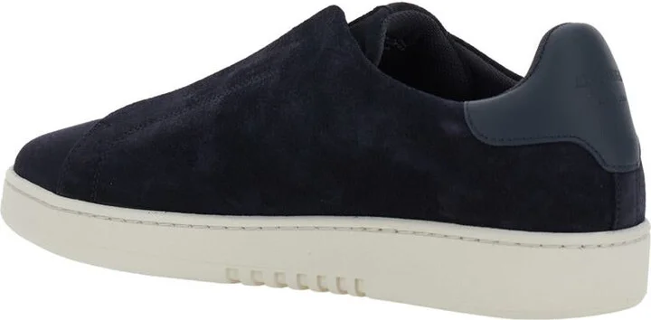'Dice' Blue Low Top Laceless Sneakers With Logo Lettering On The Side In Suede Man - Image 3