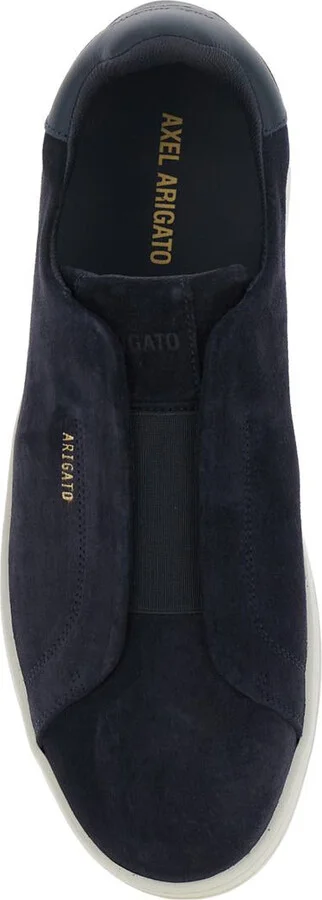 'Dice' Blue Low Top Laceless Sneakers With Logo Lettering On The Side In Suede Man - Image 4