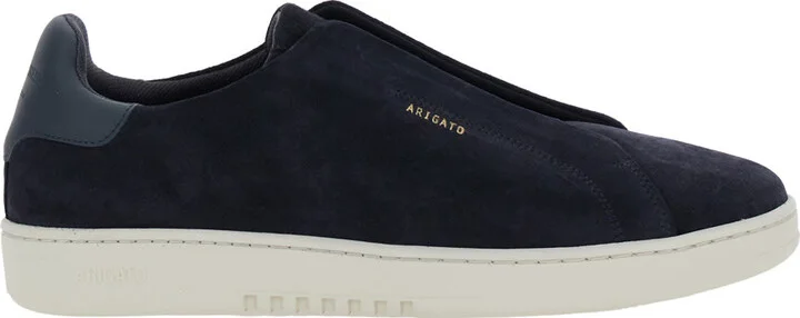 'dice' Blue Low Top Laceless Sneakers With Logo Lettering On The Side In Suede Man