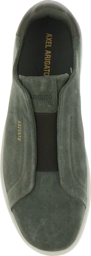 'dice' Green Low Top Laceless Sneakers With Logo Lettering On The Side In Suede Man - Image 4
