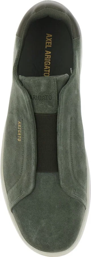 'Dice' Green Low Top Laceless Sneakers With Logo Lettering On The Side In Suede Man - Image 4