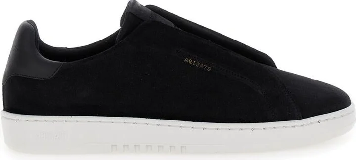 'Dice Laceless' Black Low Top Slip-On Sneakers In Suede Man - Image 4