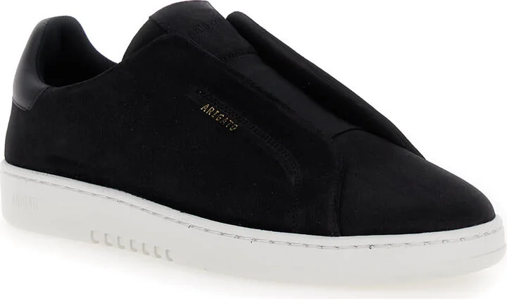 'dice Laceless' Black Low Top Slip-on Sneakers In Suede Man