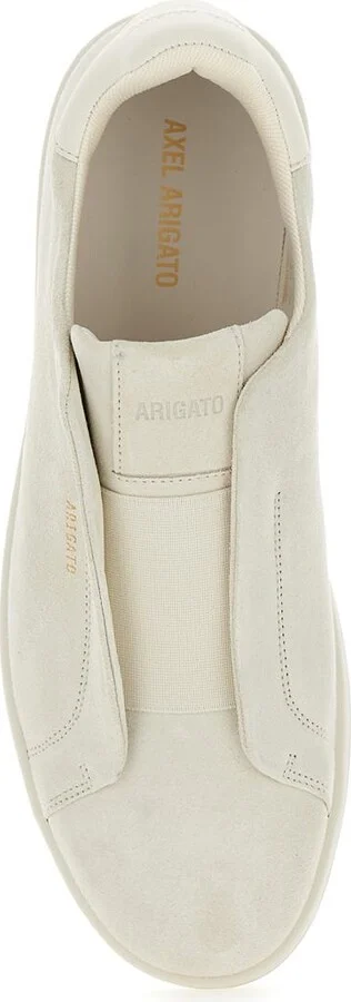 'Dice Laceless' White Low Top Slip-On Sneakers In Suede Man - Image 3