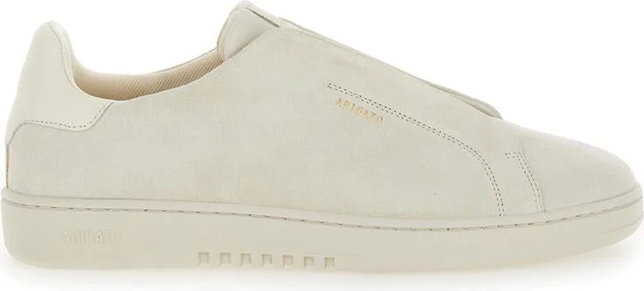 'Dice Laceless' White Low Top Slip-On Sneakers In Suede Man - Image 4