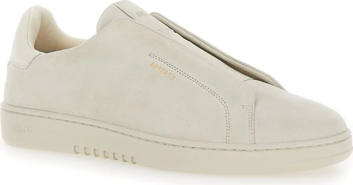 'dice Laceless' White Low Top Slip-on Sneakers In Suede Man