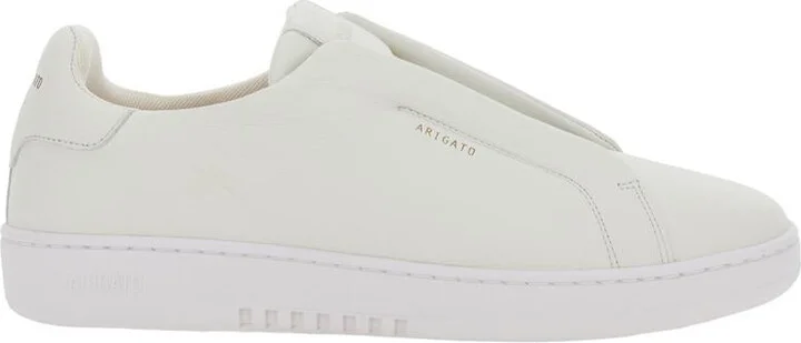 'Dice Laceless' White Low Top Sneakers With Logo Lettering On Side And Heel In Leather Man