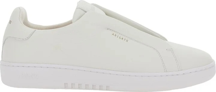 'dice Laceless' White Low Top Sneakers With Logo Lettering On Side And Heel In Leather Man